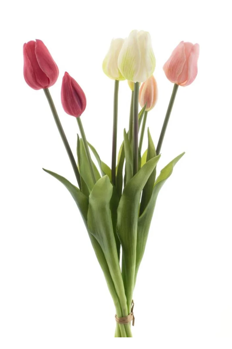 Künstliche Tulpen rosa/creme 47cm