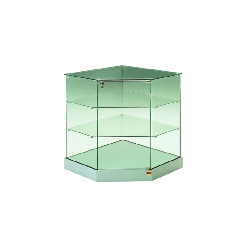 Casa Padrino Luxus Eck-Theken-Vitrine 73 x 73 cm H. 90 cm - Ladeneinrichtung - Boutique Möbel - Made in Italy