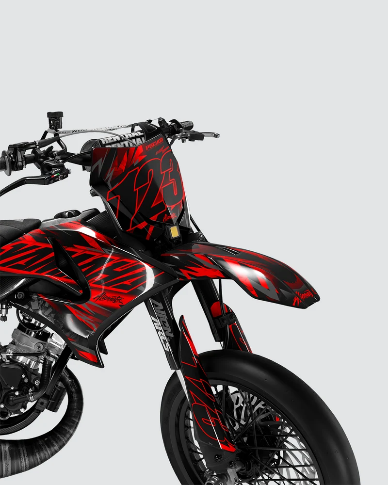 NEMESIS - Kit deco YAMAHA DT 50cc - Rouge