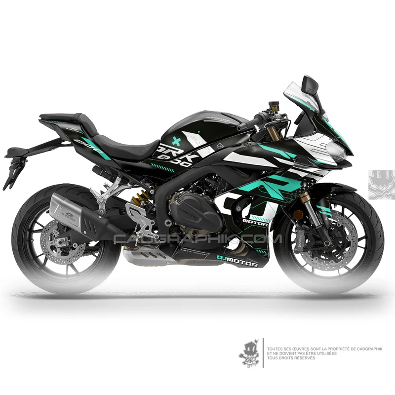 QJMOTOR KIT DÉCO - SRK 800 RR - RACE SPEED CYAN