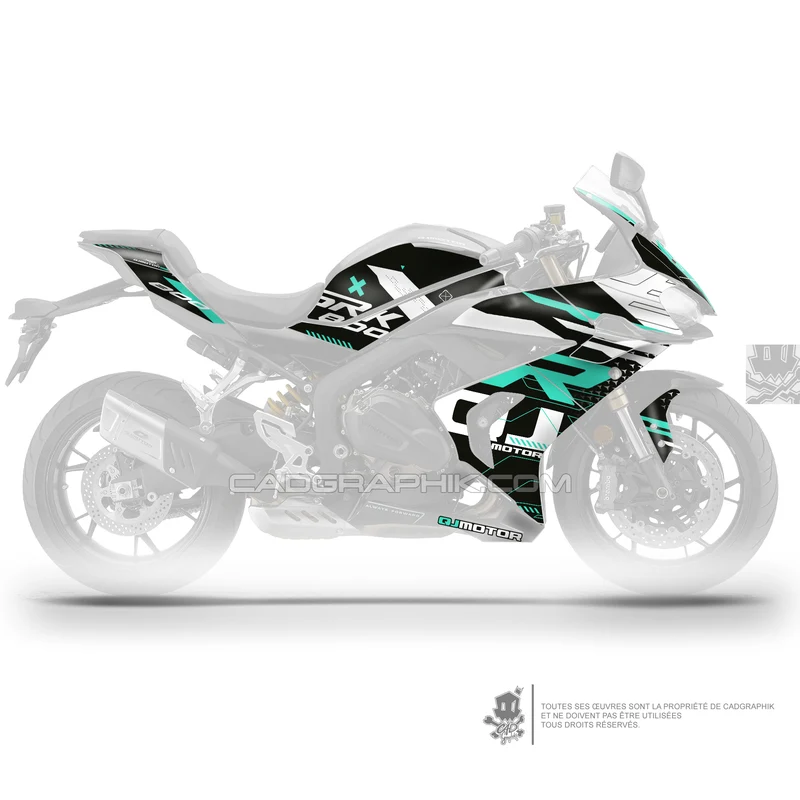 QJMOTOR KIT DÉCO - SRK 800 RR - RACE SPEED CYAN