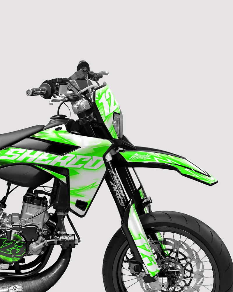 RUSH - Kit deco SHERCO 50cc - Vert
