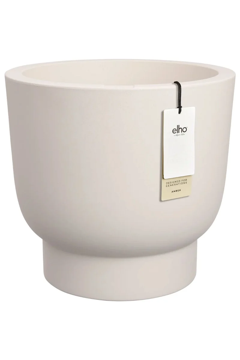 Blumentopf Elho Amber Grail 38 cm Leinen Weiß