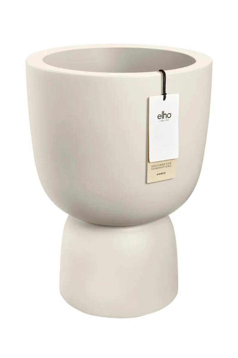 Blumentopf Elho Amber Coupe 35 cm Leinen Weiß