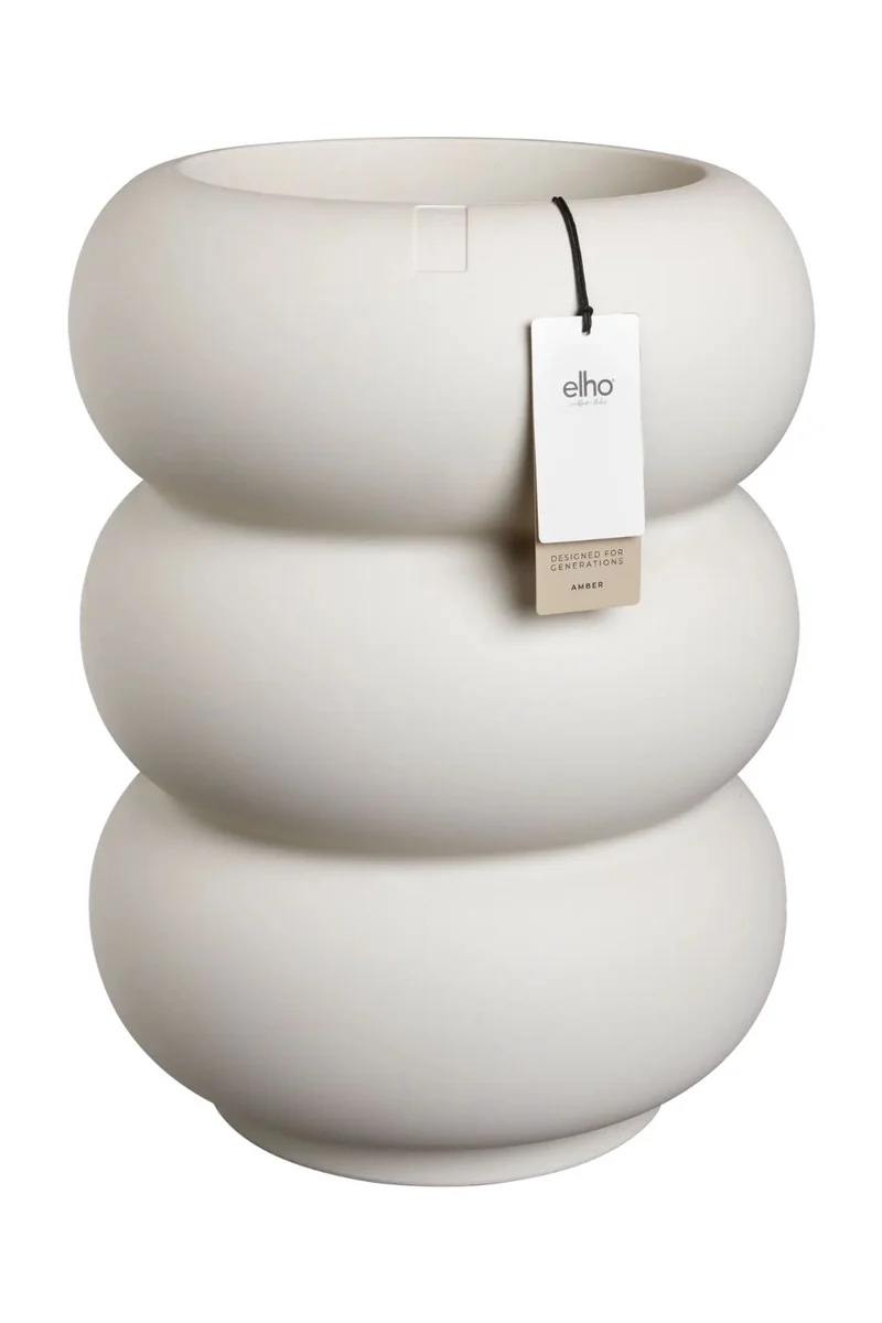 Blumentopf Elho Amber Roll High 58 cm Leinen Weiß