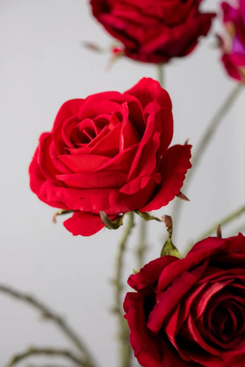 Rose Kunstblume 64 cm Rot