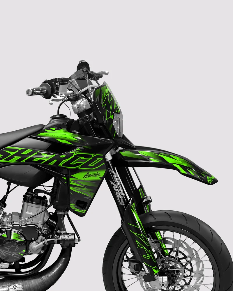 NEMESIS - Kit deco SHERCO 50cc - Vert