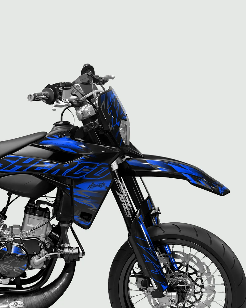 NEMESIS - Kit deco SHERCO 50cc - Bleu
