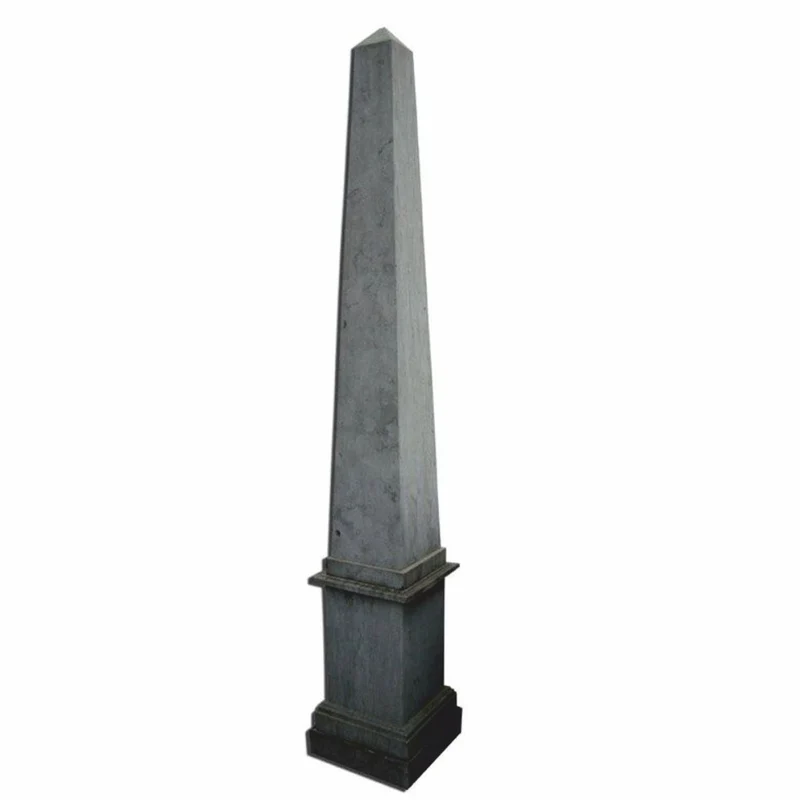 Casa Padrino Luxus Garten Deko Stein Obelisk Dunkelblau H. 254 cm - Garten & Terrassen Deko Accessoires