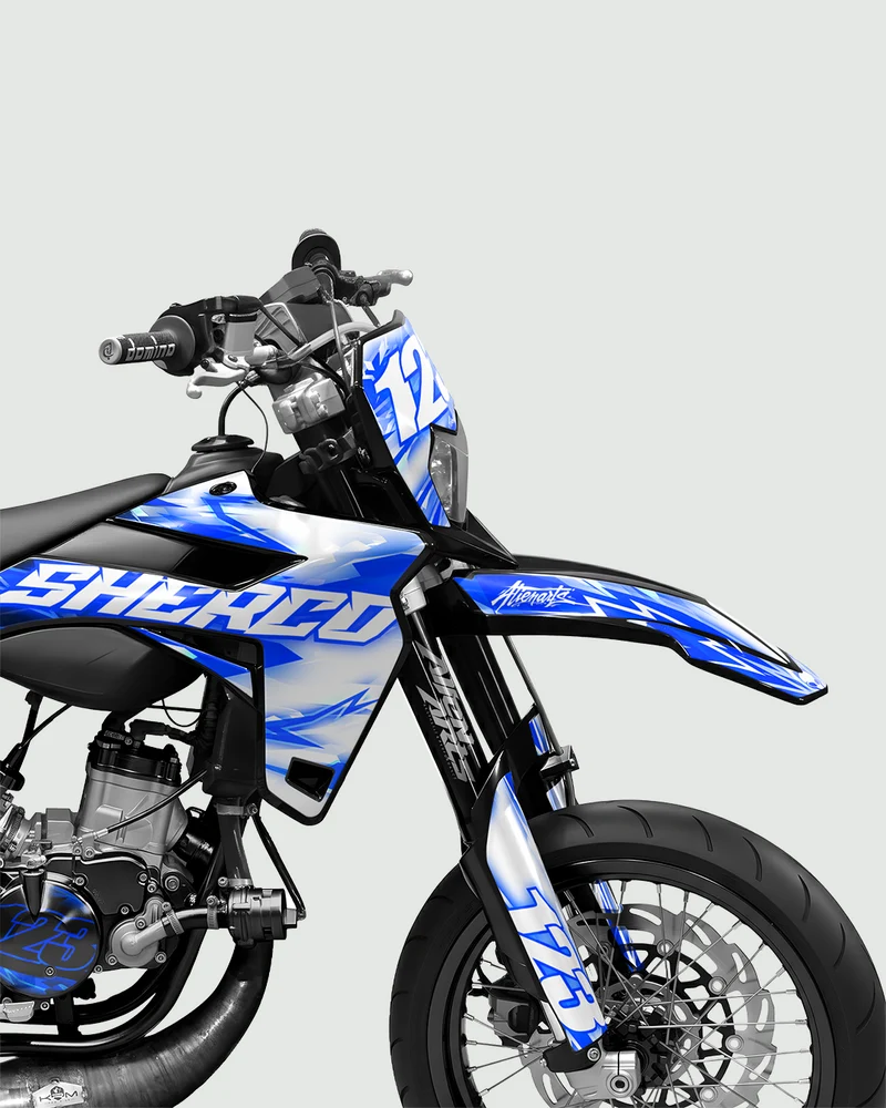 RUSH - Kit deco SHERCO 50cc - Bleu