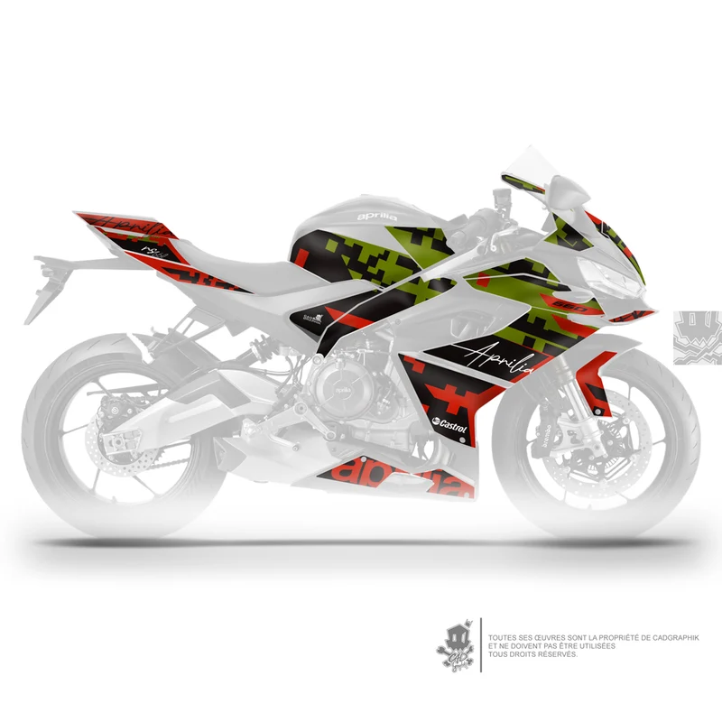 APRILIA KIT DÉCO - RS 660 - PIX -CAM RED- ONLY 50