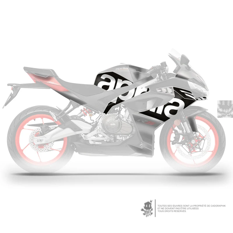 APRILIA KIT DÉCO - RS 457 PACK LOGO - BLACK - ONLY X