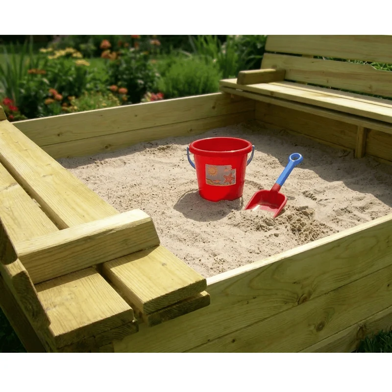 Sandkasten mit Deckel und Klappsitzen