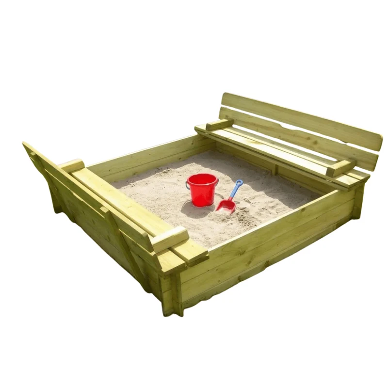Sandkasten mit Deckel und Klappsitzen