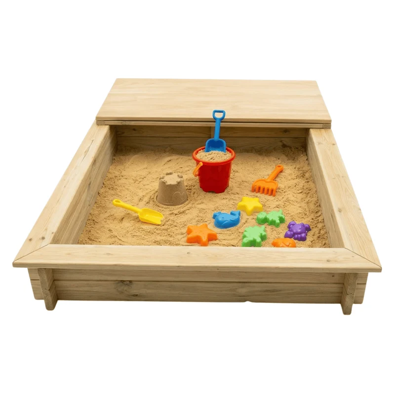 Sandkasten mit Deckel 120 x 120 cm