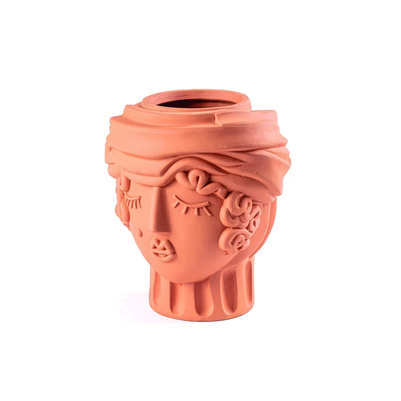 Seletti Magna Graecia Kopf Vase aus Terrakotta – Vase mit Gesicht Mann & Frau