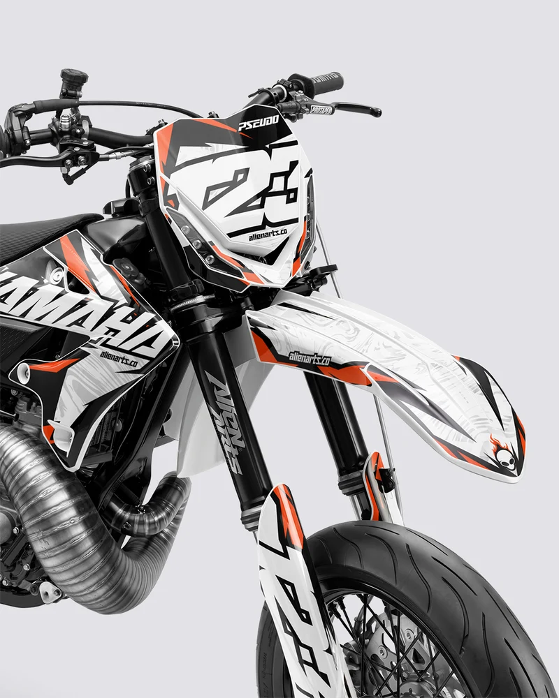DRAWIX - Kit Déco Supermotard Semi-Personnalisable - Orange