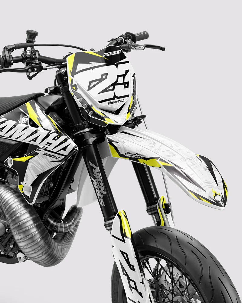 DRAWIX - Kit Déco Supermotard Semi-Personnalisable - Jaune