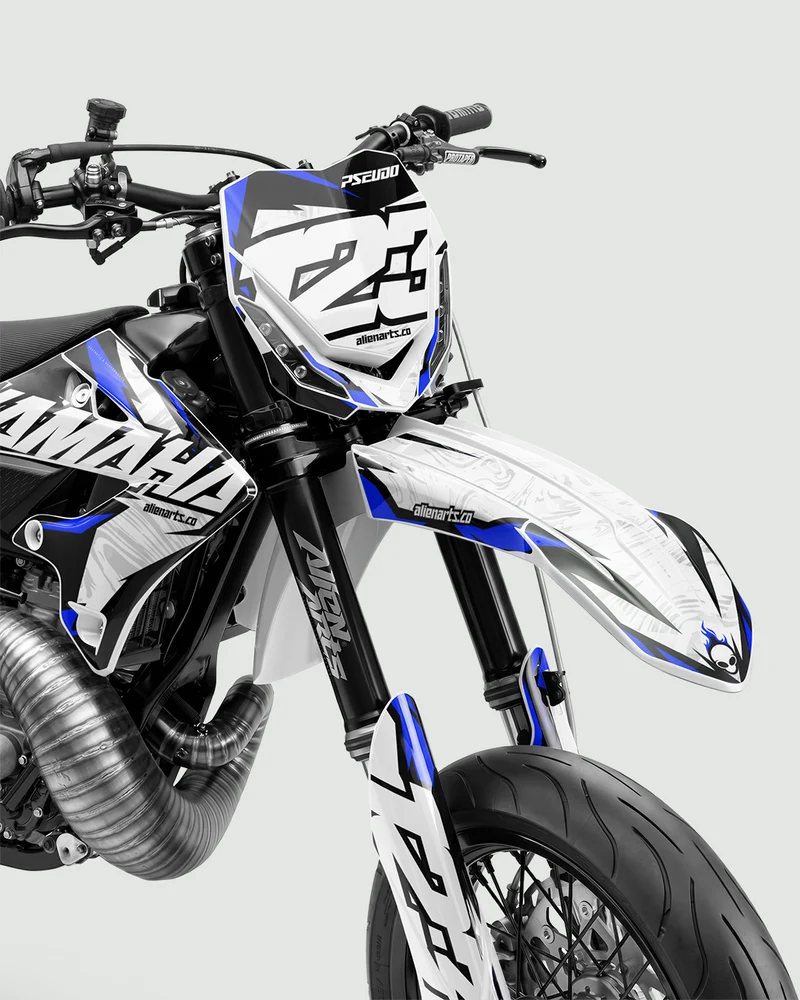 DRAWIX - Kit Déco Supermotard Semi-Personnalisable - Bleu