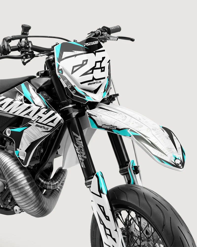 DRAWIX - Kit Déco Supermotard Semi-Personnalisable - Turquoise