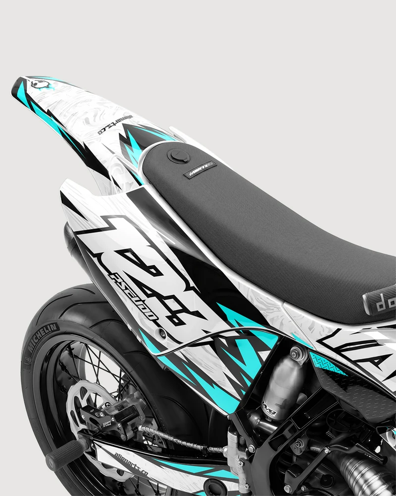 DRAWIX - Kit Déco Supermotard Semi-Personnalisable - Turquoise