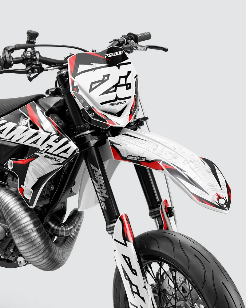 DRAWIX - Kit Déco Supermotard Semi-Personnalisable - Rouge