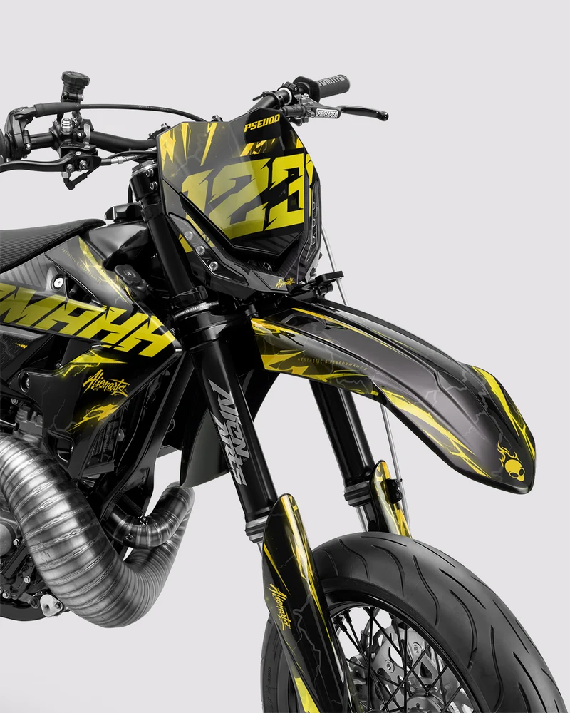 LIGHNX - Kit Déco Supermotard Semi-Personnalisable - Jaune