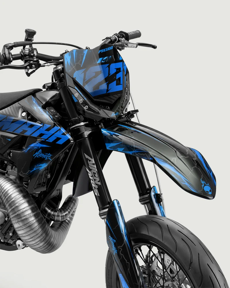 LIGHNX - Kit Déco Supermotard Semi-Personnalisable - Bleu