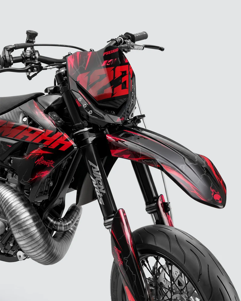 LIGHNX - Kit Déco Supermotard Semi-Personnalisable - Rouge