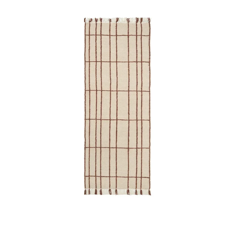 Sen Teppichläufer Wolle kariert 80 × 200 cm - ferm LIVING