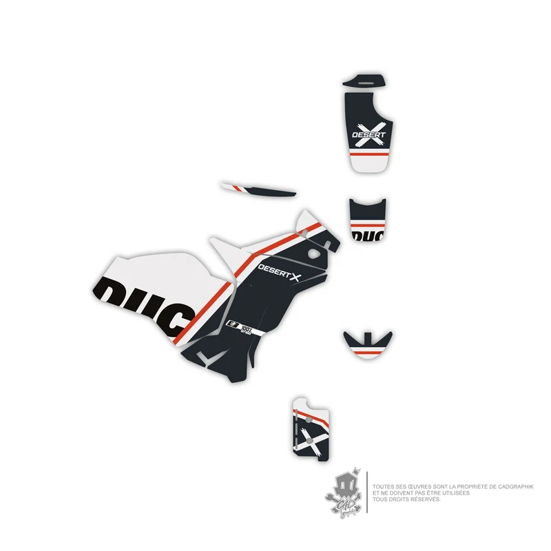 DUCATI KIT DÉCO - DESERT X - LIEGER BLACK - ONLY 50