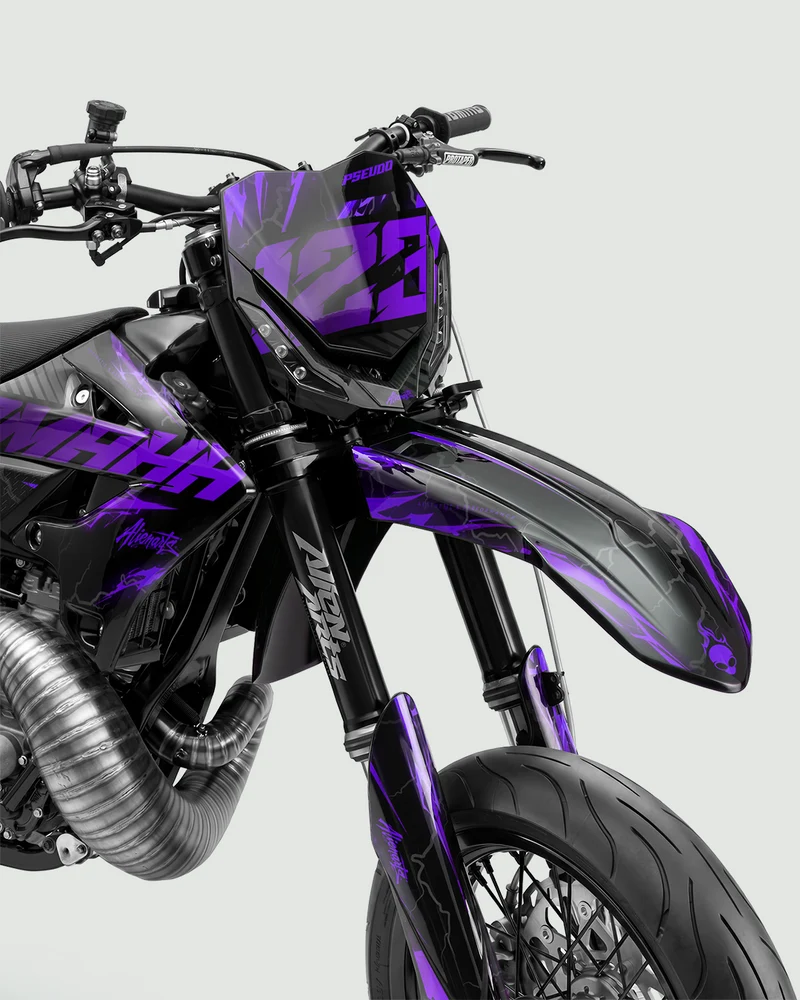 LIGHNX - Kit Déco Supermotard Semi-Personnalisable - Violet