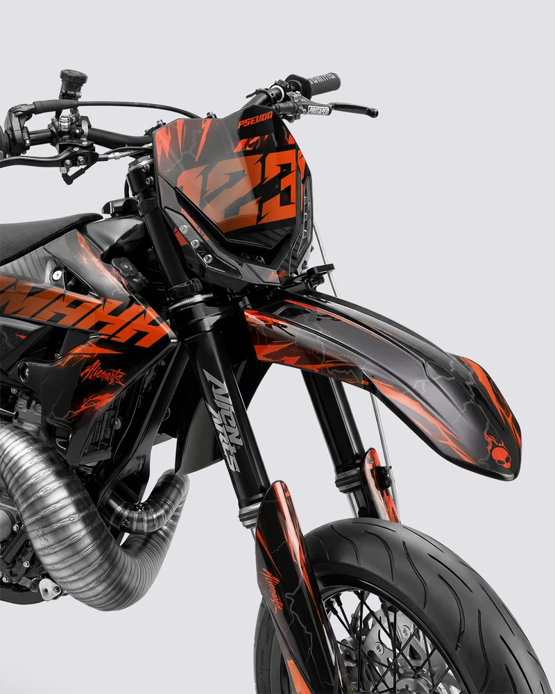 LIGHNX - Kit Déco Supermotard Semi-Personnalisable - Orange
