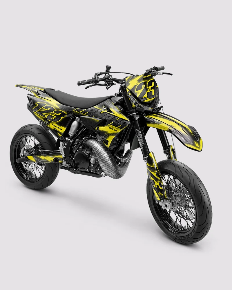 NEONX - Kit Déco Supermotard Semi-Personnalisable - Jaune