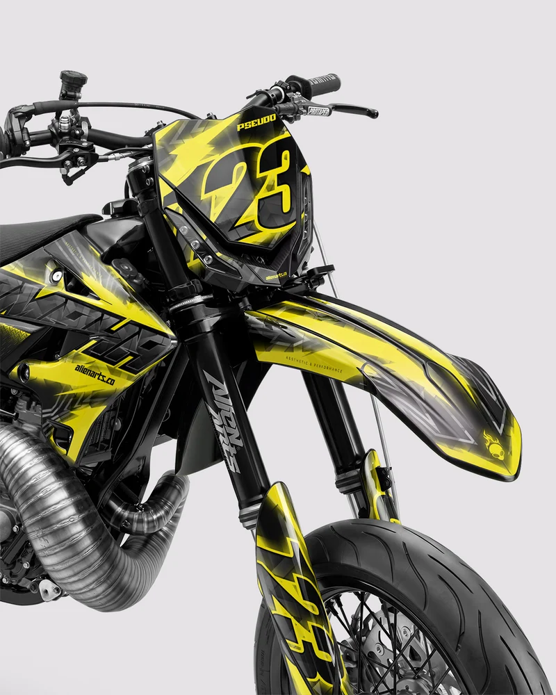 NEONX - Kit Déco Supermotard Semi-Personnalisable - Jaune