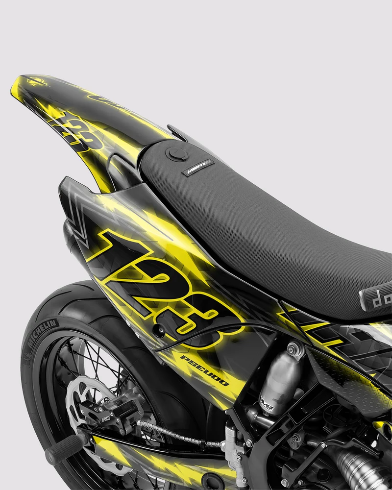NEONX - Kit Déco Supermotard Semi-Personnalisable - Jaune