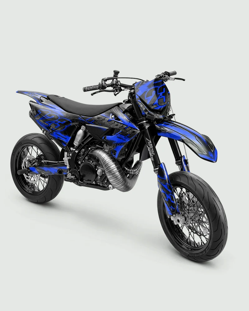 NEONX - Kit Déco Supermotard Semi-Personnalisable - Bleu
