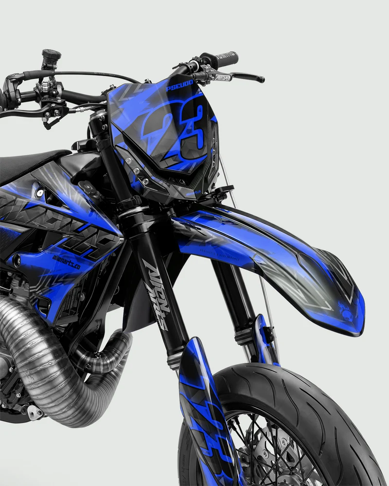 NEONX - Kit Déco Supermotard Semi-Personnalisable - Bleu