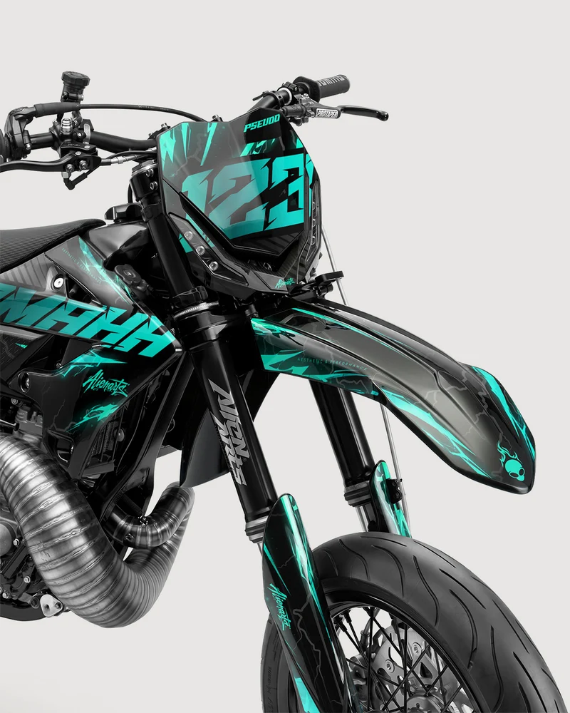 LIGHNX - Kit Déco Supermotard Semi-Personnalisable - Turquoise