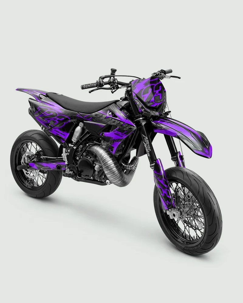 NEONX - Kit Déco Supermotard Semi-Personnalisable - Violet