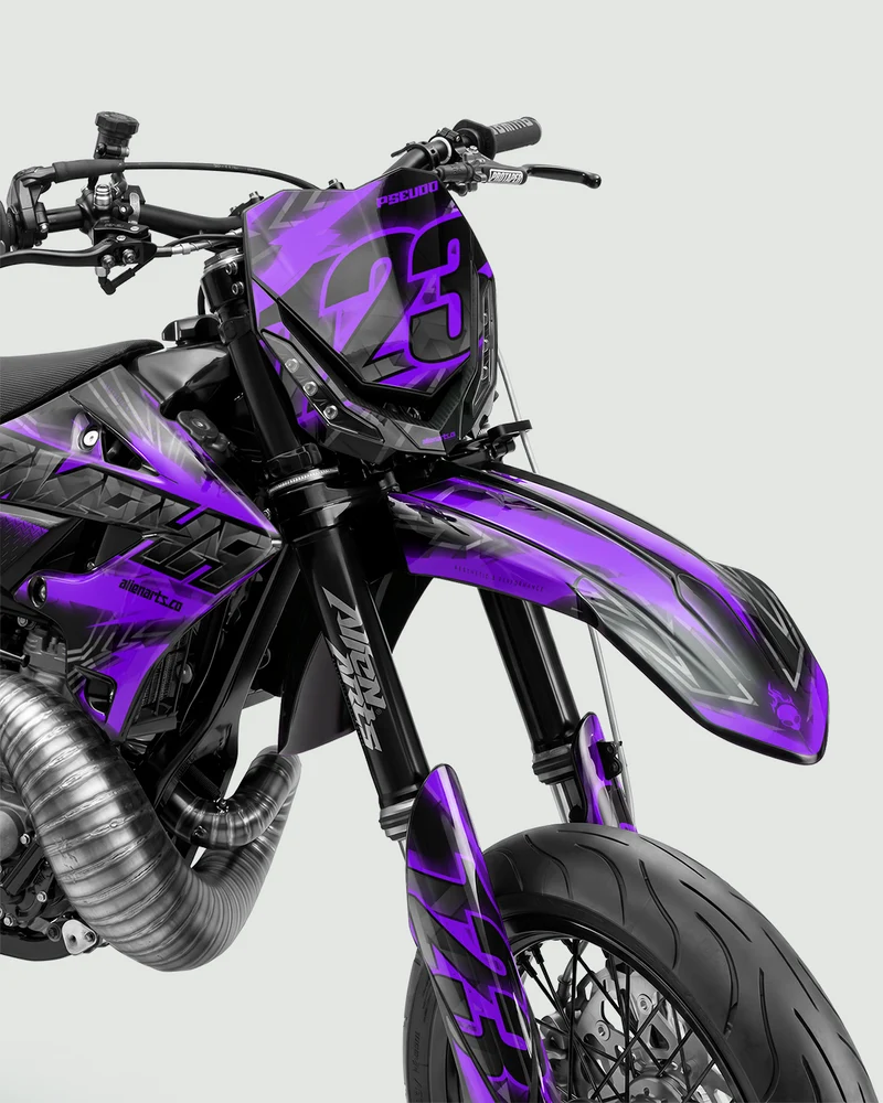 NEONX - Kit Déco Supermotard Semi-Personnalisable - Violet