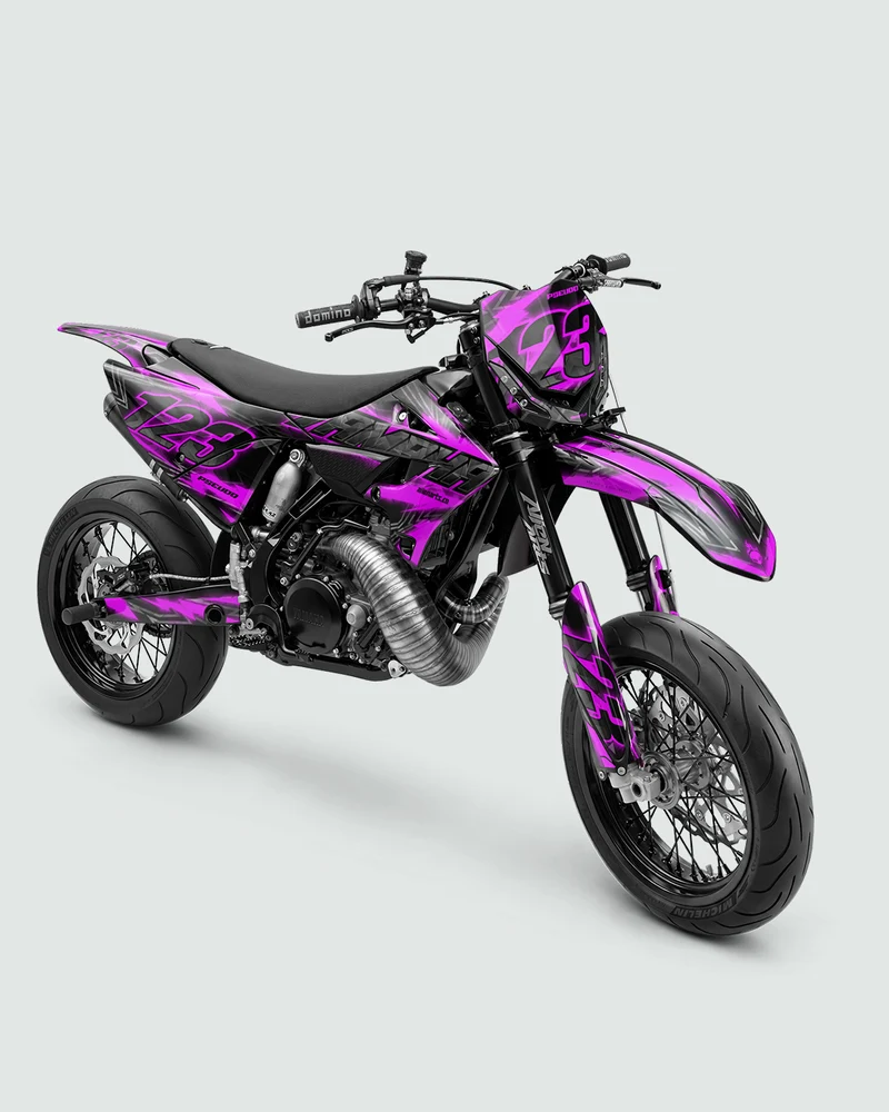 NEONX - Kit Déco Supermotard Semi-Personnalisable - Rose