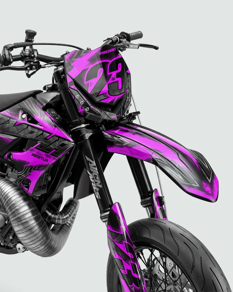 NEONX - Kit Déco Supermotard Semi-Personnalisable - Rose