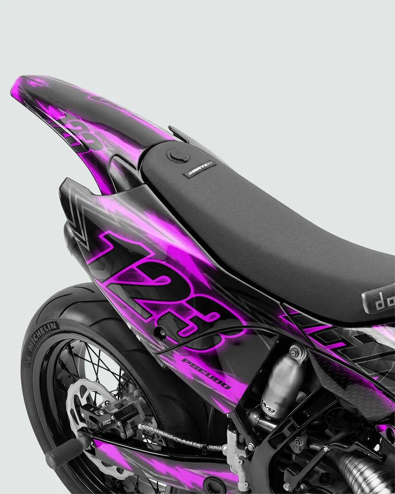 NEONX - Kit Déco Supermotard Semi-Personnalisable - Rose