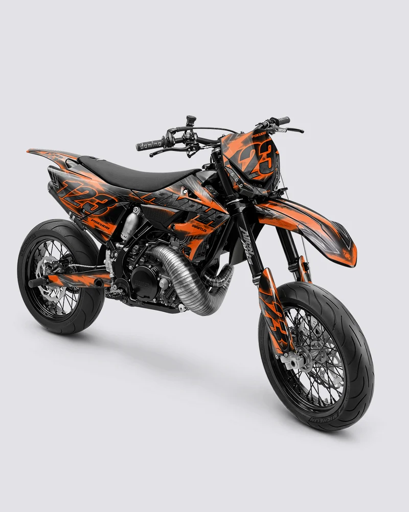 NEONX - Kit Déco Supermotard Semi-Personnalisable - Orange