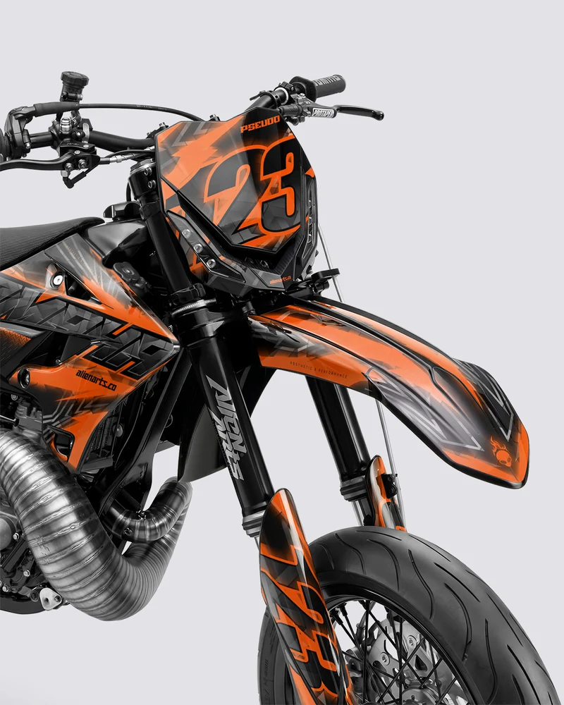 NEONX - Kit Déco Supermotard Semi-Personnalisable - Orange