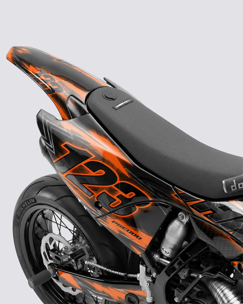 NEONX - Kit Déco Supermotard Semi-Personnalisable - Orange
