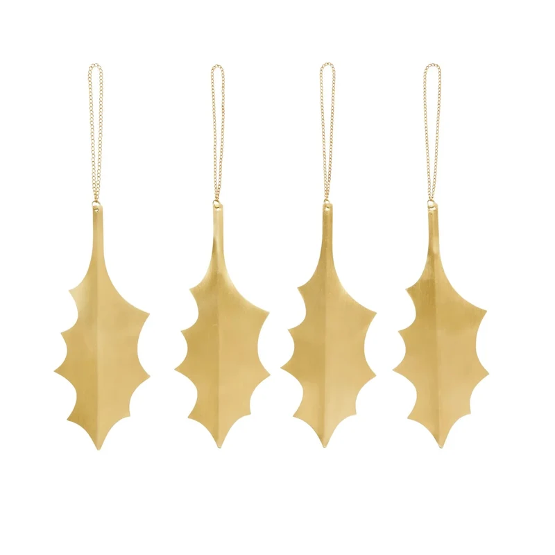 Holly Leaf Christbaumschmuck Anhänger Stechpalme 4er-Set - ferm LIVING