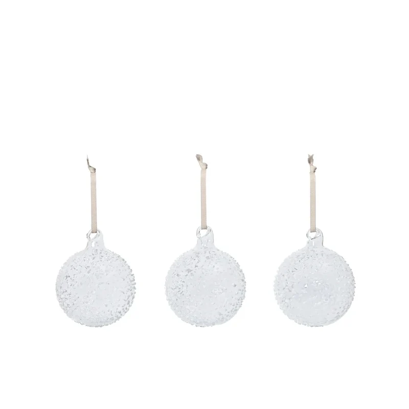 Flurry Christbaumkugeln aus Glas 3er-Set Rot & Weiß - ferm LIVING