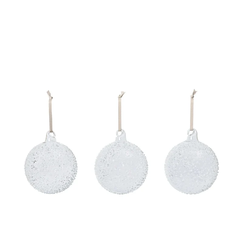 Flurry Christbaumkugeln aus Glas 3er-Set Rot & Weiß - ferm LIVING